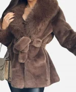 New Look Brown Faux Fur Coat