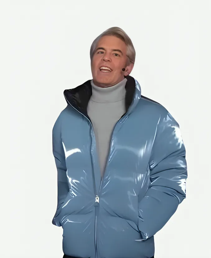 New Year's Eve Andy Cohen Blue Puffer Jacket New Year's Eve Andy Cohen Blue Puffer Jacket