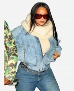 New York City 2026 Rihanna Oversized Blue Denim Jacket