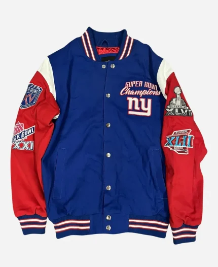 New York Giants 4X Super Bowl Varsity Jacket