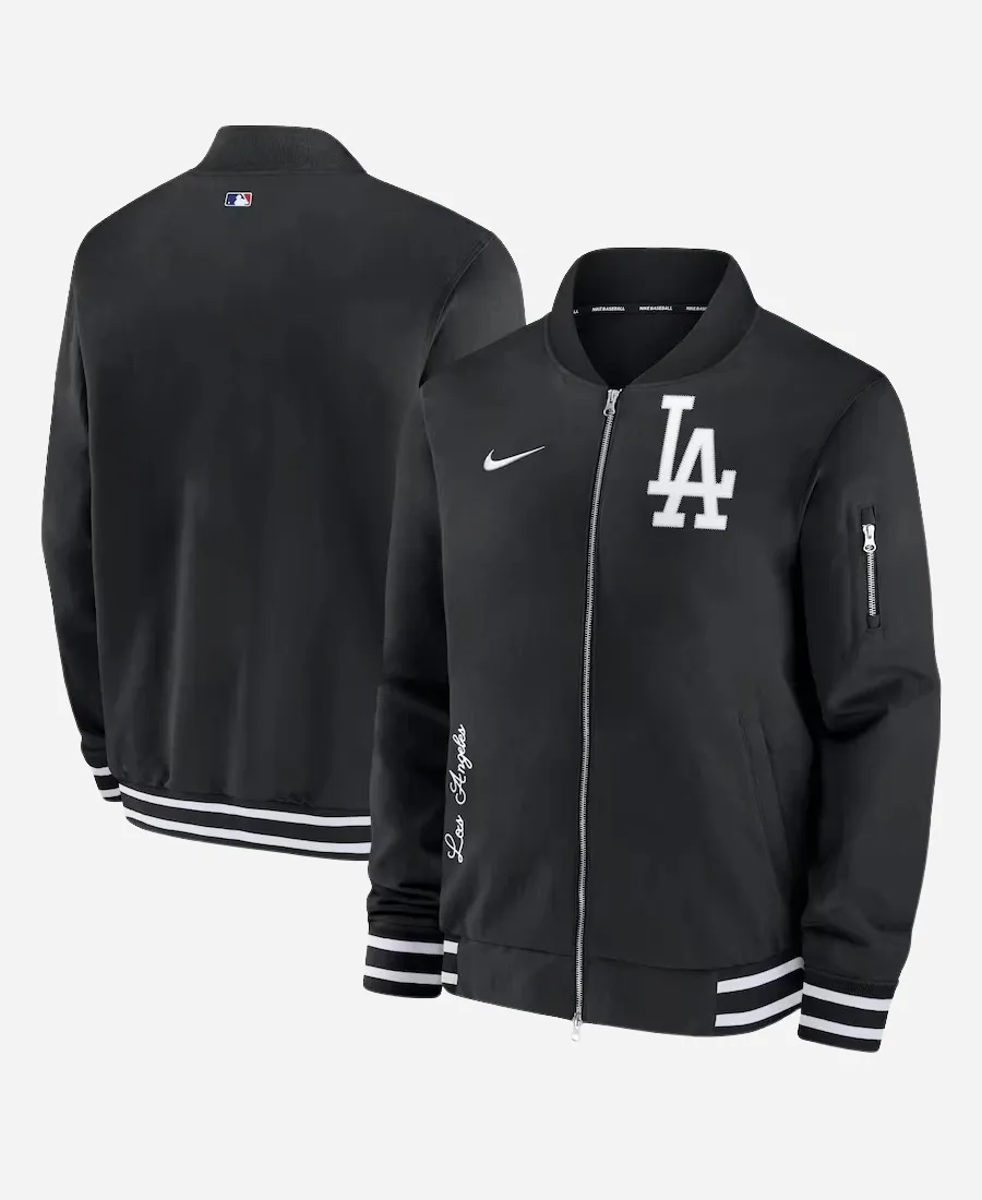 Nike Dodgers Black Bomber Jacket Nike Dodgers Black Bomber Jacket