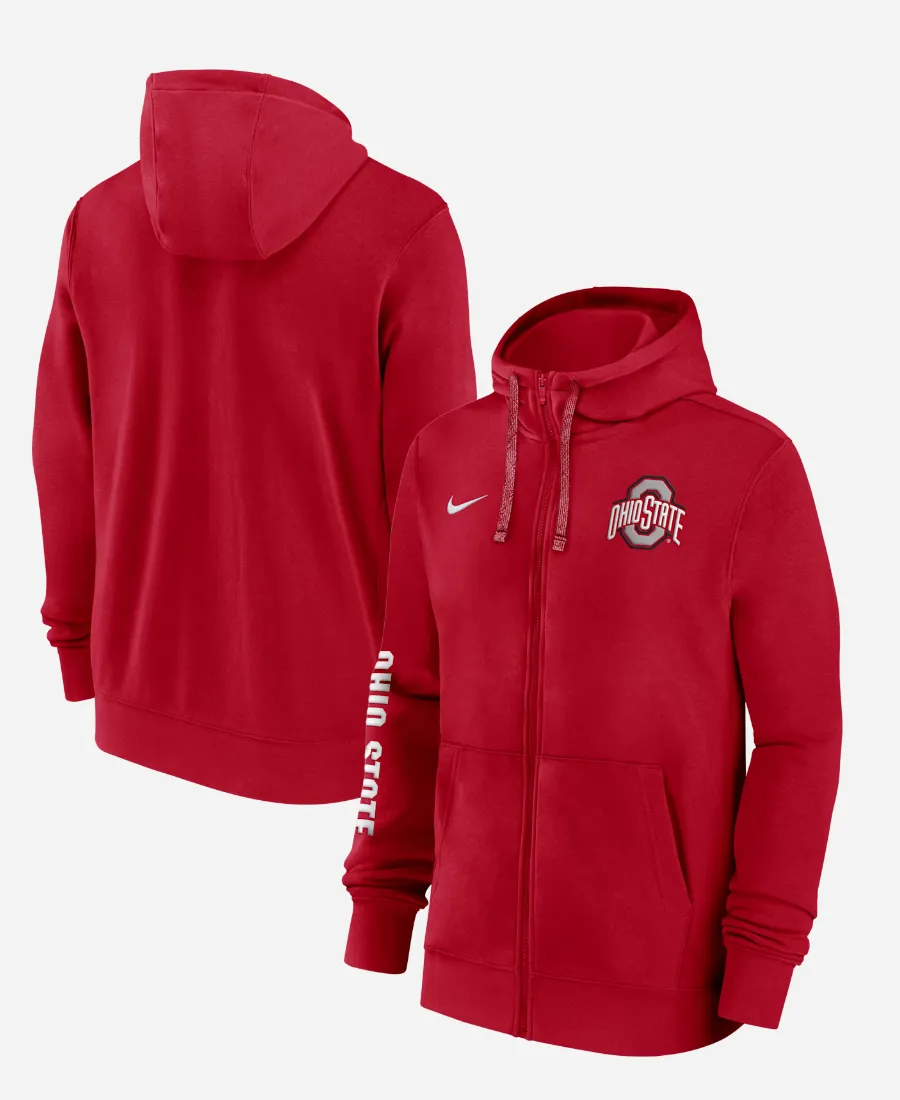 Nike Ohio State Team Issue College Full-Zip Hoodie Nike Ohio State Team Issue College Full-Zip Hoodie