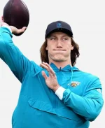 Nike Trevor Lawrence Jacksonville Jaguars Sideline Anorak Blue Half-Zip Hooded Jacket