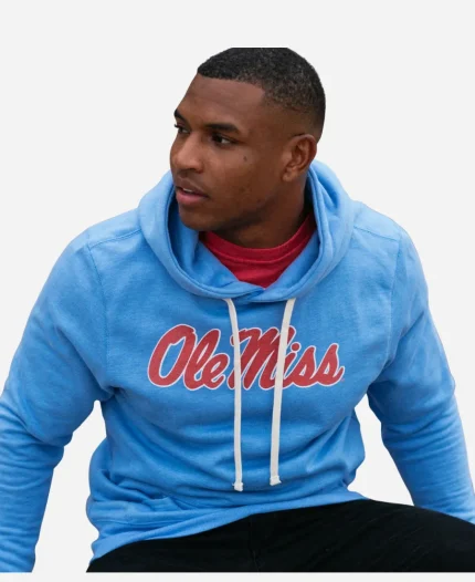Ole Miss Classic Script Powder Blue Pullover Hoodie