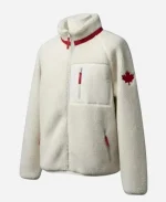 Olympics 2026 Team Canada White Sherpa Fleece Jacket