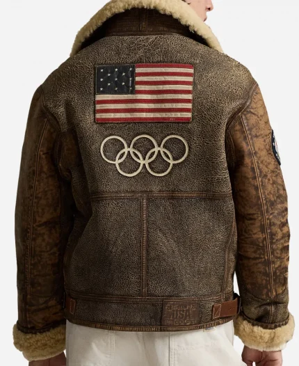 Olympics Team USA 2026 Shearling Jacket