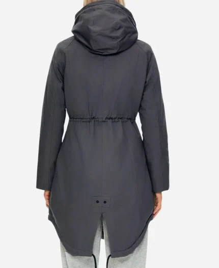 Orolay Fleece Lined Dark Grey Hooded Parka Jacket