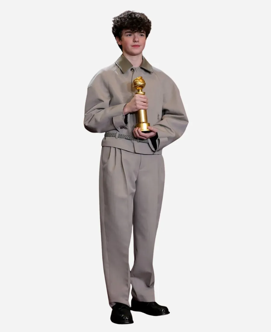 Owen Cooper 83rd Golden Globe Awards suit - Khaki Owen Cooper 83rd Golden Globe Awards suit - Khaki