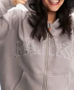 Parke Monochrome Grey Varsity Zip Up Hoodie
