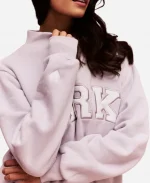 Parke Valentine's Varsity Mockneck Sweatshirt in Grey