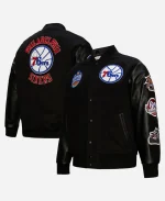 Philadelphia 76ers Out Team Logo Black Jacket