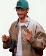 Pierre Niney Blows Our Minds Khaki Twill Jacket