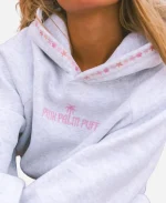 Pink Palm Puff Chase the Sun Hoodie in Heather Grey
