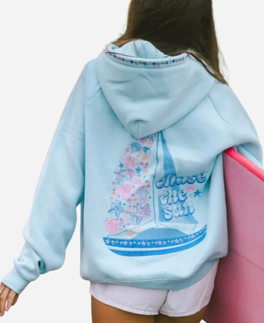 Pink Palm Puff Chase the Sun Hoodie Pink Palm Puff Chase the Sun Hoodie