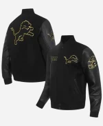 Pro Standard Detroit Lions Black Full-Zip Varsity Jacket