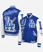 Pro Standard LA Dodgers Logo Mashup Royal Blue Varsity Jacket