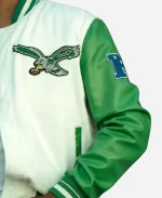 Pro Standard Philadelphia Eagles Retro Classic Cream Varsity Full-Zip Jacket