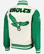 Pro Standard Philadelphia Eagles Retro Classic Cream Varsity Jacket