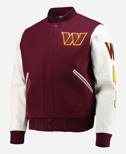 Pro Standard Washington Commanders Burgundy & White Varsity Jacket