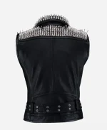 Punk Style Leather Vest – Black