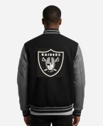 Raiders Grey & Black Letterman Jacket