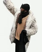 Randy Moss Bobcat Off White Fur Coat