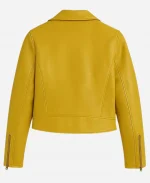 Rhea Seehorn Pluribus Season 01 2025 Yellow Leather Jacket