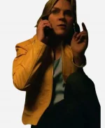 Rhea Seehorn TV Series Pluribus Season 01 2025 Yellow Leather Jacket