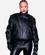 Rita Ora NYC Black Leather Jacket