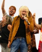 Royal Variety Performance 2025 Bob Geldof Brown Suede Leather Jacket
