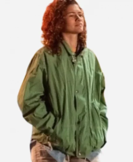 Rue Bennett Tv Show Euphoria S03 2025 Zendaya Green Cotton Jacket