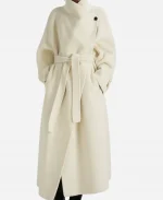 SRYS Ame Shadowline Wrap Funnel White Wool Coat