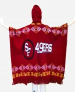 San Francisco 49res Red Hooded Poncho