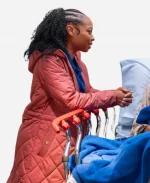 Sheria Irving Chicago Med S11 Tamika Jenkins Quilted Hooded Jacket