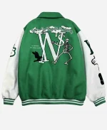 Skeleton Flocking Hip Hop Varsity Jacket
