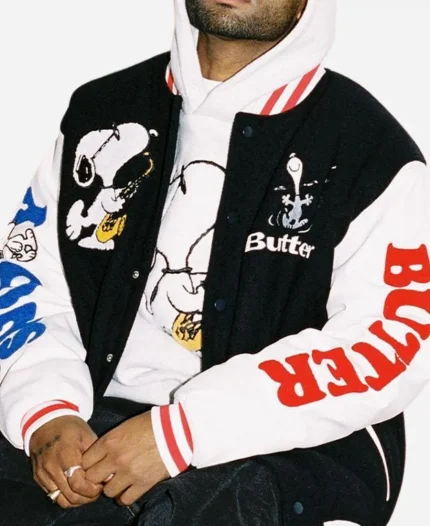 Snoopy Butter Letterman Jacket