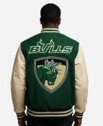 South Florida Chicago Bulls Green & Beige Varsity Jacket