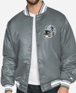 Starter Dallas Cowboys Triangle Varsity Jacket - Grey