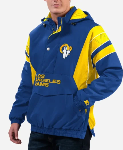 Starter LA Rams Home Team Half-Zip Jacket