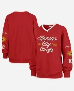 Stoney Clover Lane x '47 Kansas City Chiefs Red Oversized V-Neck Sweatshirt