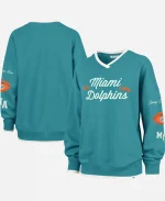 Stoney Clover Lane x '47 Miami Dolphins Oversized V-Neck Sweatshirt