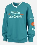 Stoney Clover Lane x '47 Miami Dolphins V-Neck Sweatshirt