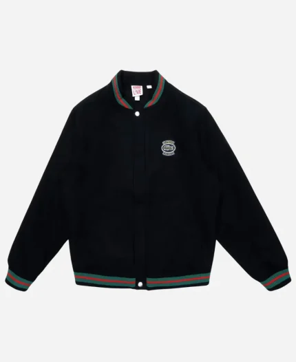 Supreme LACOSTE Black Wool Varsity Jacket