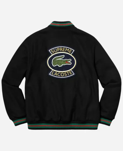 Supreme LACOSTE Wool Varsity Jacket - Black