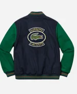 Supreme x Lacoste Black And Green Wool Varsity Jacket