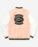 Supreme x Lacoste Peace and White Wool Varsity Jacket