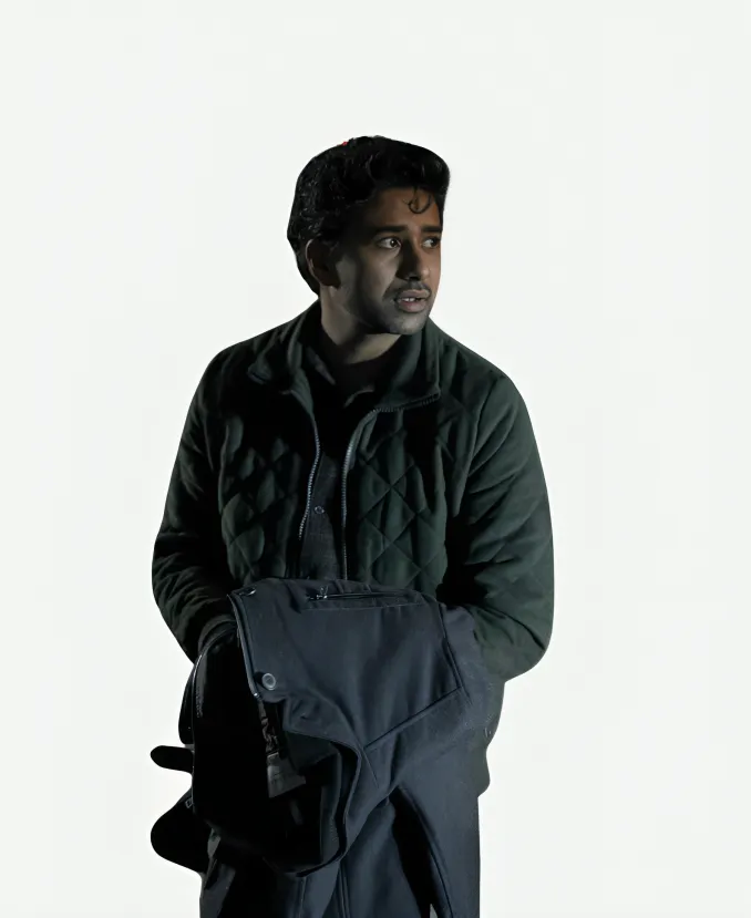 Suraj Sharma The Night Agent S03 Quilted Jacket Suraj Sharma The Night Agent S03 Quilted Jacket