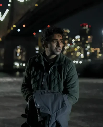 Suraj Sharma Tv Series The Night Agent S03 Green Quilted Jacket