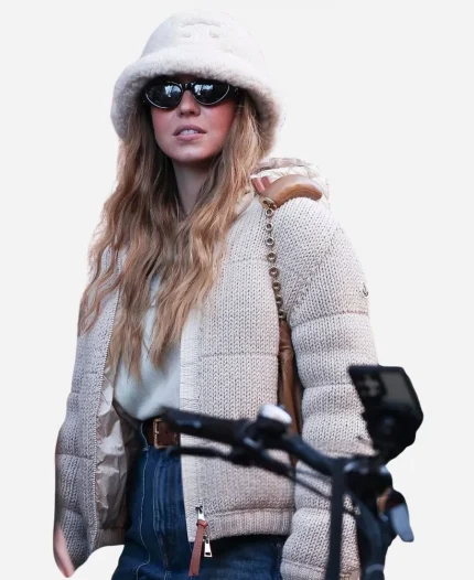 Sydney Sweeney NYC Cream Puffer Jacket