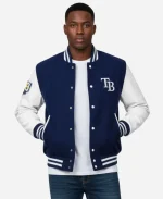 Tampa Bay Rays Royal Blue and White Varsity Jacket - Jacket Era